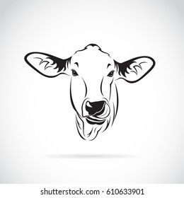 Vector of a cow head on white background., Calf