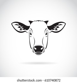 Vector of a cow head on white background. Farm Animal.
