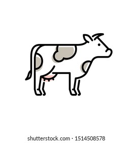 Vector cow icon logo design.