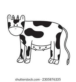 vector de vaca , dibujo de línea de vaca , vector de vaca , vaca de dibujo manual