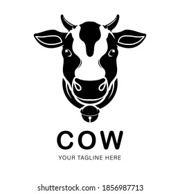 Vector of a cow logo on white background. Animal symbol design