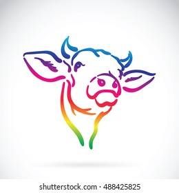 Vector of a cow logo on white background. Animal design.