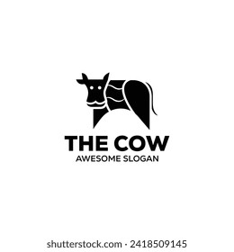 Vector cow mascot illustration logo design