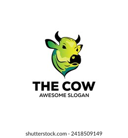 Vector cow mascot illustration logo design