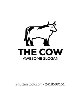 Vector cow mascot illustration logo design