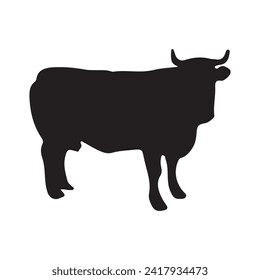 vector cow silhouette icon illustration isolated