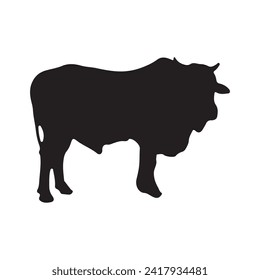 vector cow silhouette icon illustration isolated