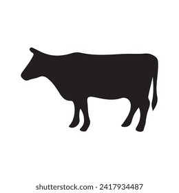 vector cow silhouette icon illustration isolated