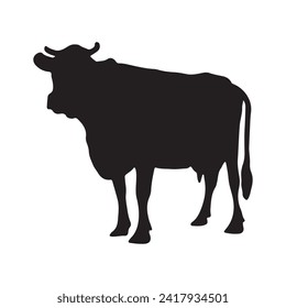 vector cow silhouette icon illustration isolated