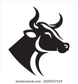 Silueta de la vaca del Vector con el fondo blanco 