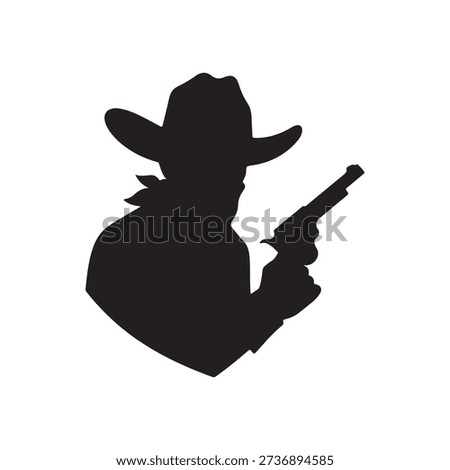 vector cowboy bandit silhouette logo
