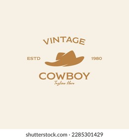 Vector cowboy hat logo design concept illustration template idea