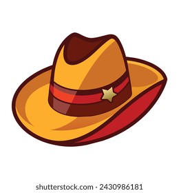 Vector Sombrero de vaquero sobre fondo blanco