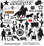Vector - Cowboy Old West Silhouettes	