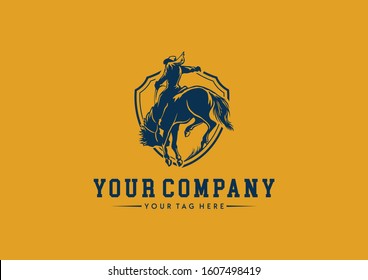 Vector Of Cowboy Rodeo Logo