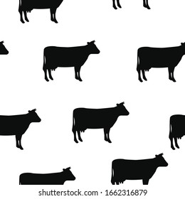 Vector Cows Seamless Pattern , Wallpaper or Background