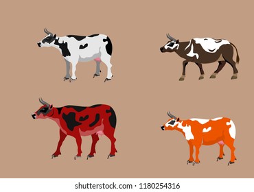 Vector cows set 