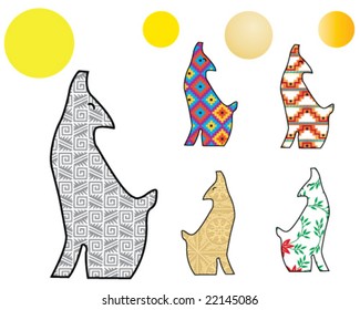 vector coyotes and moons