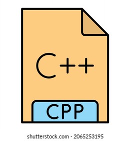 Vector CPP Filled Outline Icon Design
