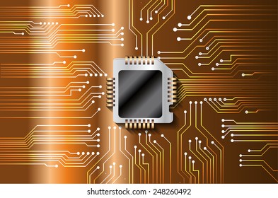 vector cpu computer technology, electronic concept. circuit board