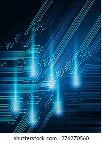 vector cpu computer technology, electronic concept. dark blue circuit board