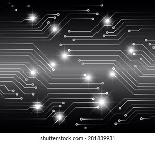 vector cpu computer technology, electronic concept. black circuit board