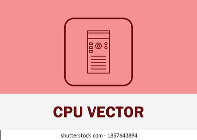 Vector of CPU icon. Isolated on pastel background. Business, multimedia theme.