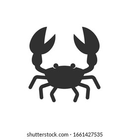 vector crab icon. silhoutte on white background