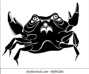Vector crab on white background