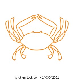 Vector crab outline - graphic marine animal / seafood symbol.
