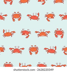 Vector Crab Pattern Illustration Seamless for Wallpaper Background Cover Packaging