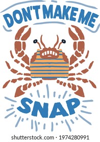 vector crab print design for kids