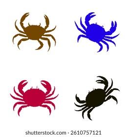 Vector Crab Set – Colorful Cartoon Sea Crabs Collection for Beach, Ocean, or Seafood Designs (EPS)"