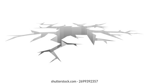 Vector Crack. Agujero diseñado. Concepto de choque