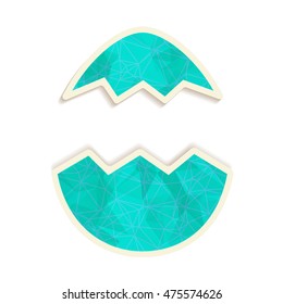Vector crack egg icon crumpled paper effect