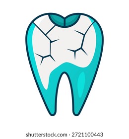 Vector de crack Dientes sobre fondo blanco.