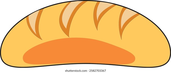 a vector of cracked bread with clear shading