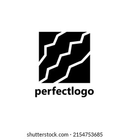 Vektorriss-Logo. Schwarz-farbiges Flachlogo. Logo für Unternehmen, Organisationen, Unternehmen, Agenturen und Marken.