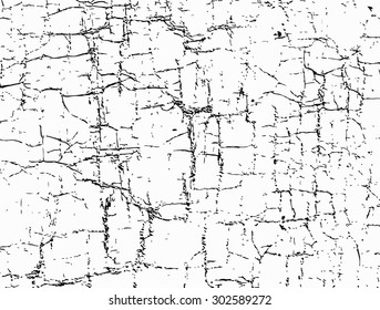 Vector Crackle Texture With Many Cracks And Scratches.