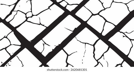 Vector cracks, breaks on land surface from earthquake. old wall background crack vector, grunge texture. cracked white paint on a white background. 