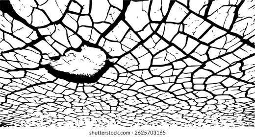 Rachaduras no vetor, quebras na superfície terrestre do terremoto. vetor de rachaduras no fundo da parede velho, textura grunge. tinta branca rachada em um fundo branco. 