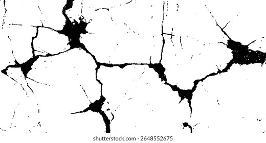 Vector the cracks concrete wall texture white and black. Grungy, grunge effect, grunge texture, dry land crack effect,	Abstract grunge black and white distressed texture background. 