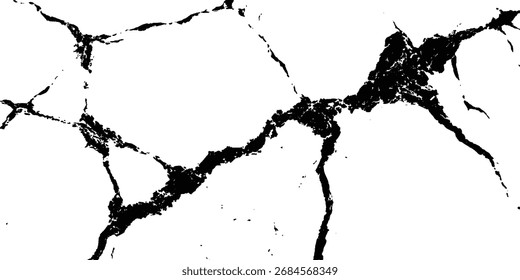 El Vector de las grietas de la textura de la pared de hormigón blanco y negro. Grungy, efecto grunge, textura grunge, efecto de grieta de tierra seca,	Grungy, efecto grunge, textura grunge, efecto de grieta de tierra seca,