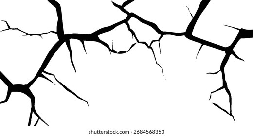 El Vector de las grietas de la textura de la pared de hormigón blanco y negro. Grungy, efecto grunge, textura grunge, efecto de grieta de tierra seca,	Grungy, efecto grunge, textura grunge, efecto de grieta de tierra seca,