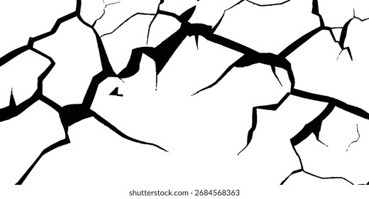 El Vector de las grietas de la textura de la pared de hormigón blanco y negro. Grungy, efecto grunge, textura grunge, efecto de grieta de tierra seca,	Grungy, efecto grunge, textura grunge, efecto de grieta de tierra seca,