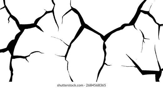 Vetor as rachaduras textura de parede de concreto branco e preto. Grungy, efeito grunge, textura grunge, efeito de rachadura terra seca,	Grungy, efeito grunge, textura grunge, efeito de rachadura terra seca,