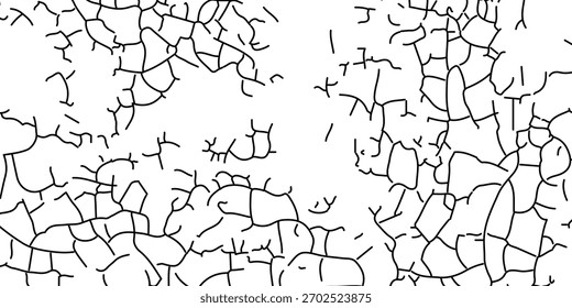 Vektor die Risse Betonwand Textur weiß und schwarz. Grunge, Grunge-Effekt, Grunge-Textur, Trockenland-Riss-Effekt,	Abstrakter farbiger, schwarz-weißer, gestresster Texturhintergrund. 
