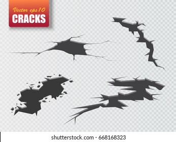 Vector cracks isolated. Illustration for your design