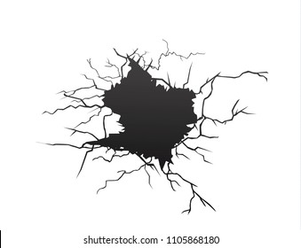 vector cracks isolated on transparent background.