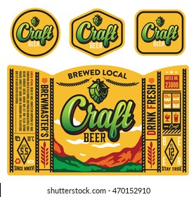 Vector Craft Beer Label Design.
